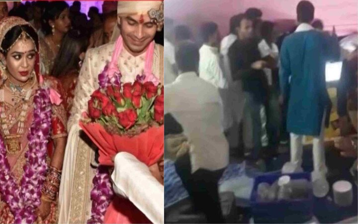 Patna: Chaos over food in Tej Pratap Yadav's wedding, media-persons injured Chaos breaks out over food  in Tej Pratap Yadav's wedding feast