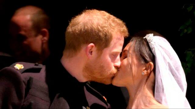 Markle's 16-foot-long veil was held in place by a diamond bandeau tiara lent to her by the Queen. In her vows, Markle did not promise to