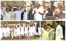 In Pics: Kumaraswamy sworn in as Karnataka CM in a grand ceremony, opposition displays collective strength