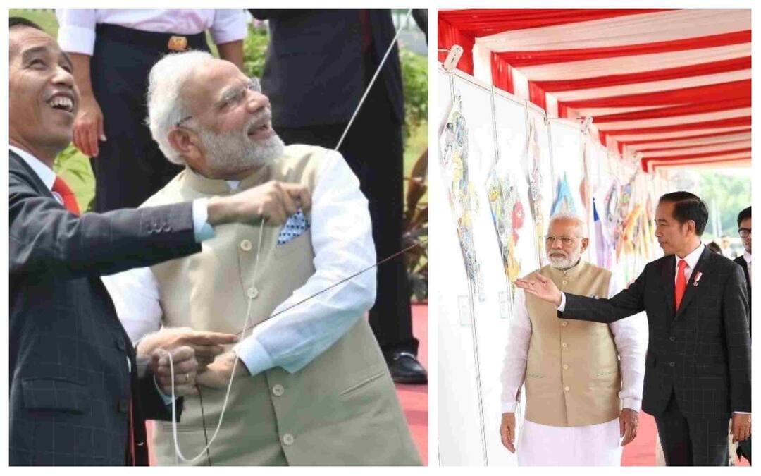 In Pics: Modi and Indonesian President bond over unique kite exhibition based on Ramayana theme In Pics: Modi and Indonesian President bond over unique kite exhibition based on Ramayana theme