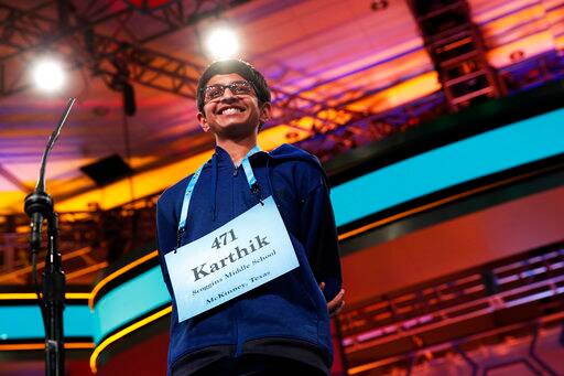 Karthik had to spell two words correctly to seal the title, which he did with ease. (AP Image