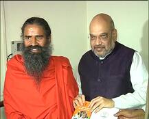 BJP Chief Amit Shah meets Baba Ramdev over party\'s \'Sampark for Samarthan\' campaign
