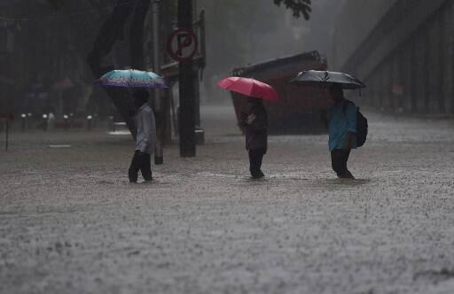 In central Mumbai's Prabhadevi, four people were injured when the slab of a building situated on Veer Savarkar Marg collapsed this morning, a civic official said. (IMAGE: AFP)