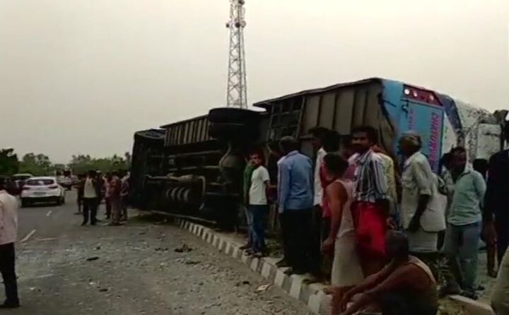 Uttar Pradesh: 16 dead, over 17 injured as bus overturns in Mainpuri Uttar Pradesh: 16 dead, over 17 injured as bus overturns in Mainpuri
