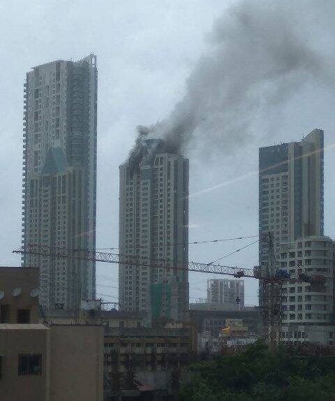 Mumbai Police tweeted saying its staff and fire brigade is on the spot for assistance. Photo: Twitter