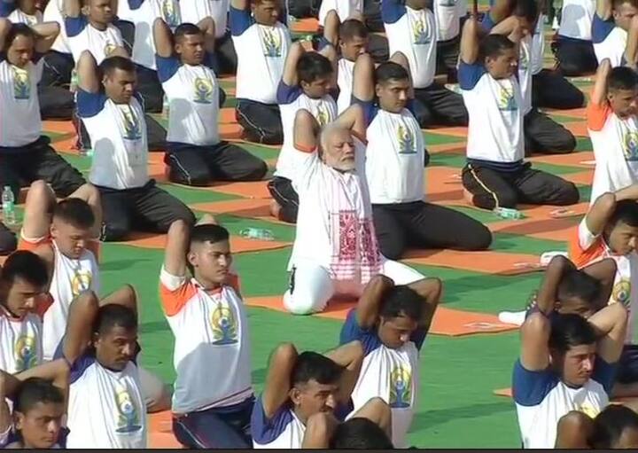 While addressing the gathering PM said Yoga has become one of the biggest mass movements in the quest for good health and wellbeing. 