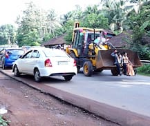 Newly married couple gets home riding JCB vehicle in Karnataka
