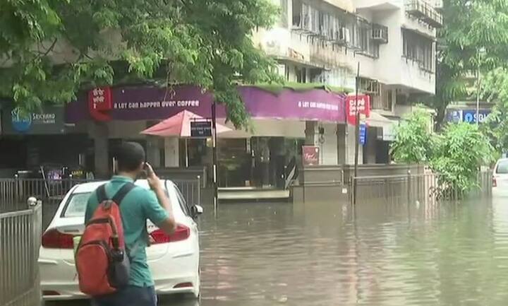 Visuals of heavy water-logging from Mumbai's Sion area. According to India Meteorological Department, heavy to very heavy rain is likely to continue in the region. /ANI IMAGE