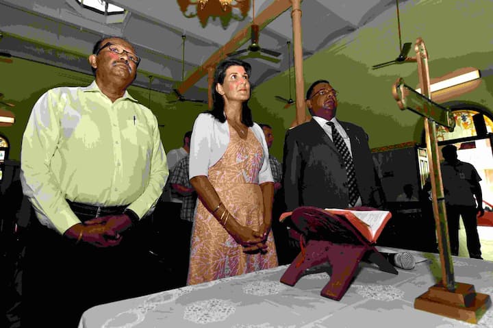 United States Ambassador Nikki Haley on Thursday visited Central Baptist Church. (PTI)