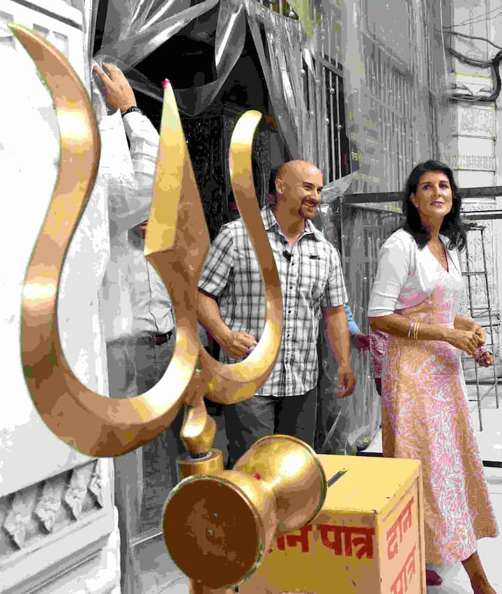 United States Ambassador to the United Nations Nikki Haley visited Gauri Shankar Temple in Delhi. (PTI)