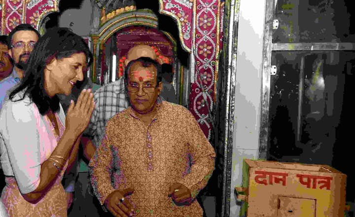 Nikki Haley offered prayers at Gauri Shankar Temple in Delhi on Thursday. (PTI)