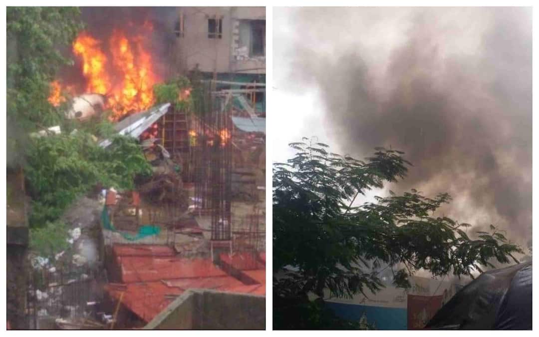 In pics: Major plane crash in Mumbai; burning man runs out of plane In pics: Major plane crash in Mumbai; burning man runs out of plane