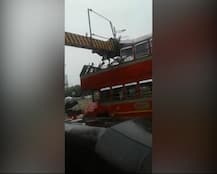 Double whammy in Mumbai: Now, double decker bus rams into over-head railing