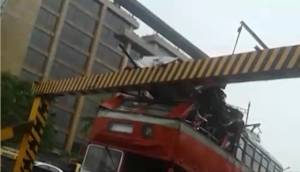 Double whammy in Mumbai: Now, double decker bus rams into over-head railing