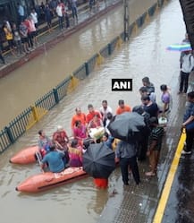 Navy helps evacuate stranded commuters from railway station in Mumbai