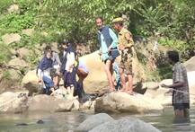 In Pics: Incessant rains damage bridges; people in Karnataka, Jammu and Kashmir risk lives for daily chores