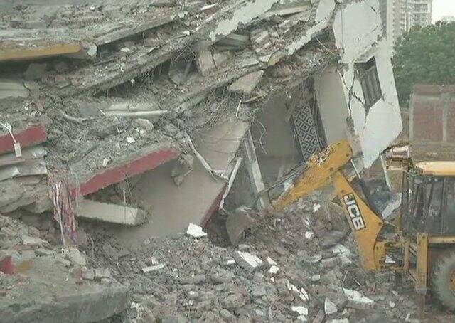 Two buildings collapse in Shah Beri village under Bisrakh police station limits in Greater Noida on Tuesday evening 9:30pm