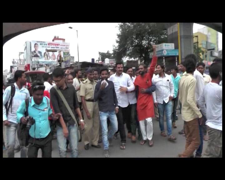 They demand 16 per cent quota under OBC category in government jobs and education. Bombay High court is overlooking the matter, is yet to present a final judgement on reservation. (Photo from Latur)