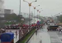 Pics: Maratha Reservation Stir Turns Violent; Trains, Buses Stopped And Expressway Blocked