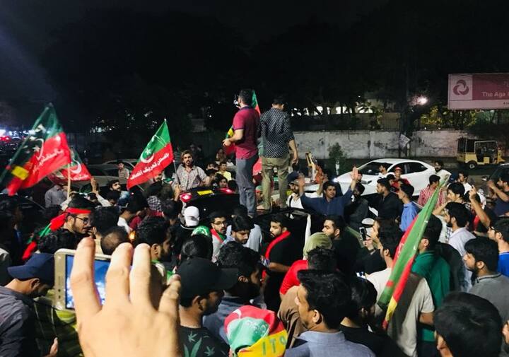 According to the projections around midnight and based on reporting of 26 per cent of polling stations by ECP, the PTI was leading in 110 seats, PML-N in 67 and the Bilawal Bhutto-Zardari-led Pakistan Peoples Party (PPP)A was trailing at number three with 41 seats. (Image: @PTIofficial/ Twitter)