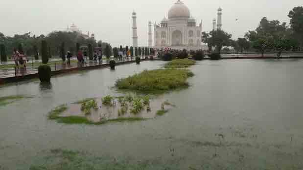 PICS: Taj Mahal Premise Flooded With Water After Heavy Rainfall