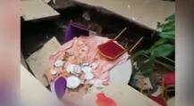Bizarre ! Restaurant floor caves in as diners eat their meal; six fall into hole