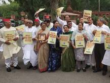 PICTURES: MPs from opposition protest against NRC outside parliament