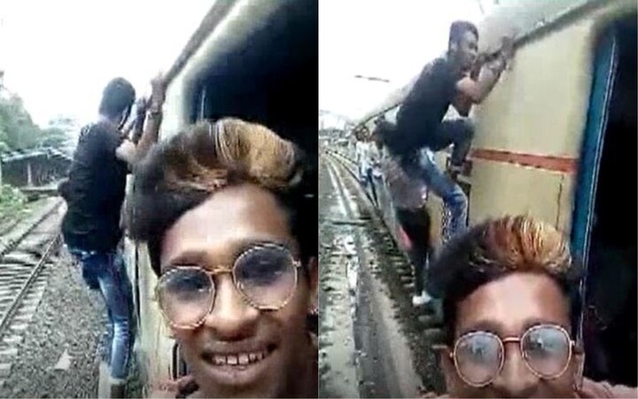 WATCH: Four youngsters held for performing stunts on moving Mumbai local WATCH: Four youngsters held for performing stunts on moving Mumbai local