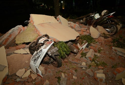 The shallow seven-magnitude tremor struck just 10 kilometres (six miles) underground, according to the US Geological Survey, followed by further secondary quakes and nearly two dozen aftershocks. (AFP IMAGE)