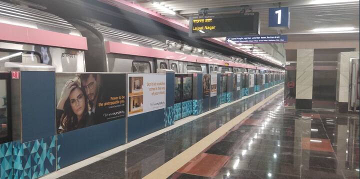 Delhi Metro Pink Line: A total of 23 trains will be put into service, with a frequency of 5 minutes and 12 seconds during peak hours and 5 minutes and 45 seconds during non-peak hours, the senior official said.(Twitter/DelhiMetroNCR) 