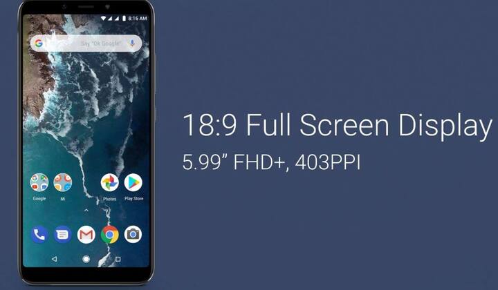  Xiaomi Mi A2 Specification: Mi A2 comes with the 18:9 aspect ratio and has a Qualcomm Snapdragon 660 processor. It comes with 4GB RAM and 64GB storage. The smartphone has a 5.99-inch full-HD+ display. There's no microSD card on the Mi A2. Mi A2 also comes with 3010 mAh battery. Xiaomi says the 6GB RAM +128GB storage version will come later in the market. (Facebook/XiaomiIndia)
