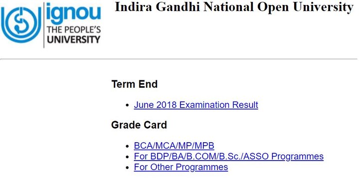 IGNOU June Term End Exam Result and grade card Released at ignou.ac.in Check Full Detail IGNOU result 2018: June Term End Exam Scores ANNOUNCED! Grade cards available at ignou.ac.in; Check Full Detail Here