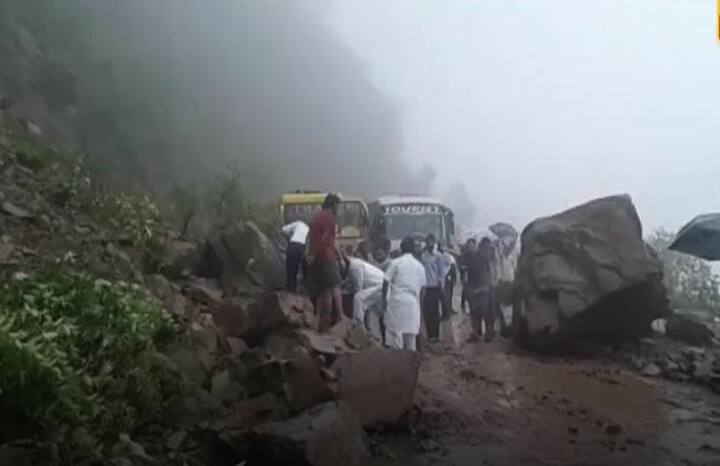 The heavy rains and landslide delayed all the buses by about an hour and it took three hours for the traffic to run at a normal pace. 