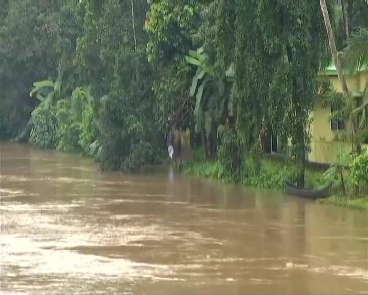 Many regions in Kerala have been flooded following continuous rains and the opening of dam shutters in Periyar river. (ANI grab)
