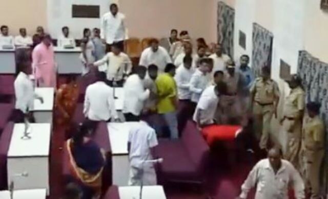 Watch Video: AIMIM Corporator Syed Mateen thrashed by BJP members inside Aurangabad Municipal House Watch Video: AIMIM Corporator Syed Mateen thrashed by BJP members inside Aurangabad Municipal Corporation House