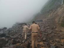 IN PICS: Landslide At Maharashtra-Ahmednagar Highway After Heavy Rainfall