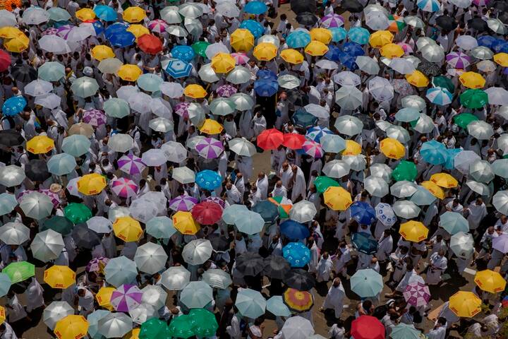 Muslims are celebrating Eid al-Adha as over 2 million pilgrims from around the world, including India, carry out the final rites of the hajj in Saudi Arabia. Photo: AP