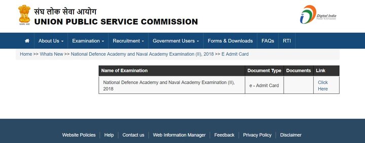 UPSC NDA NA II Admit Card released at upsconline.nic.in, check how to download UPSC NDA Admit Card 2018: UPSC NDA NA II Admit Card released @upsconline.nic.in, upsc.gov.in