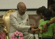 Raksha Bandhan: Children tie Rakhi to Prez Kovind, PM Modi, Check Pictures