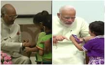 Raksha Bandhan: Children tie Rakhi to Prez Kovind, PM Modi, Check Pictures