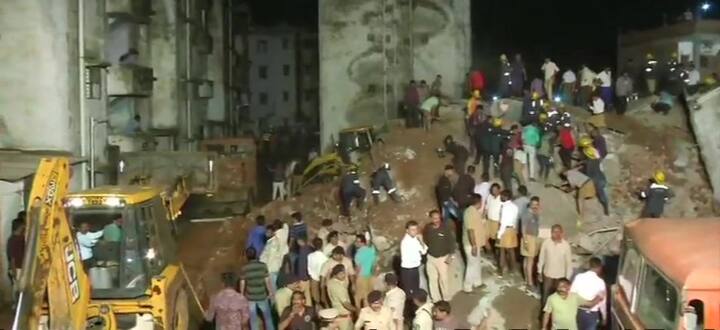 Ahmedabad building collapse: Four fire tenders were rushed to the spot, while rescue operation is still underway. (ANI)