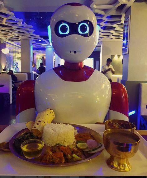 The restaurant has a menu implanted in digital screens on tables from where orders can be placed directly to the kitchen. After the dishes are ready, the robots collect them from the kitchen counter and serve the customers. This is the first time in the Himalayan country that a restaurant has used