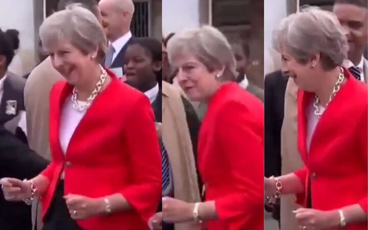 Video of British PM Theresa May dancing with school kids triggers hilarious reactions on Twitter Video of British PM Theresa May dancing with school kids triggers hilarious reactions on Twitter