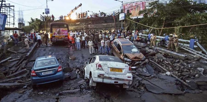 BJP protest over Majerhat bridge collapse BJP protest over Majerhat bridge collapse