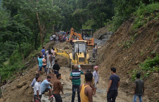 No casualties reported till now on the road which is said to be some 32 kms from the eastern Indian city of Siliguri. AFP IMAGE