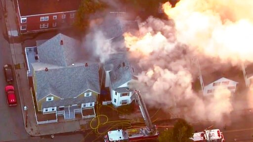 Gas Explosions 1 killed and several injured after gas explosions in Massachusetts' Boston Massachusetts Explosions: Houses burst to flames after multiple gas explosions erupt in Boston, mass evacuation underway