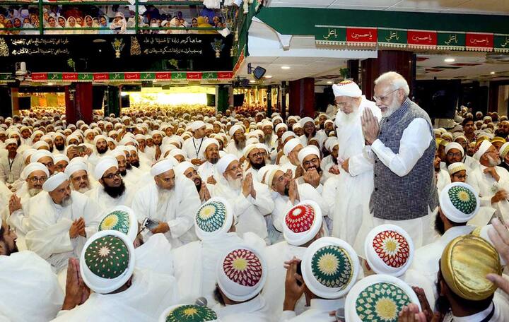 Prime Minister Narendra Modi on Friday invoked Imam Hussain, the grandson of Prophet Mohammad, to emphasise the need for peace and justice, as he visited a mosque in Indore to attend an event organised by the Bohra Muslims. PTI Photo