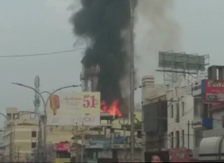 Sri Kanya Cinema Hall in Visakhapatnam's Gajuwaka catches fire; fire tenders on the spot  Sri Kanya Cinema Hall in Visakhapatnam's Gajuwaka catches fire; fire tenders on the spot