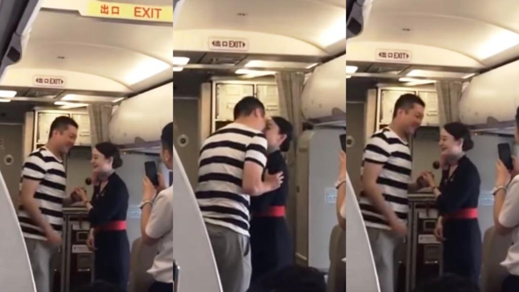 Watch Air Hostess Accepts Boyfriend S Mid Air Marriage Proposal In China Gets Fired From Job