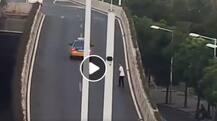 WATCH: Bizarre! Man jumps off overpass to escape drink-driving test despite being sober